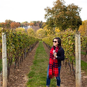 woman in a vineyard